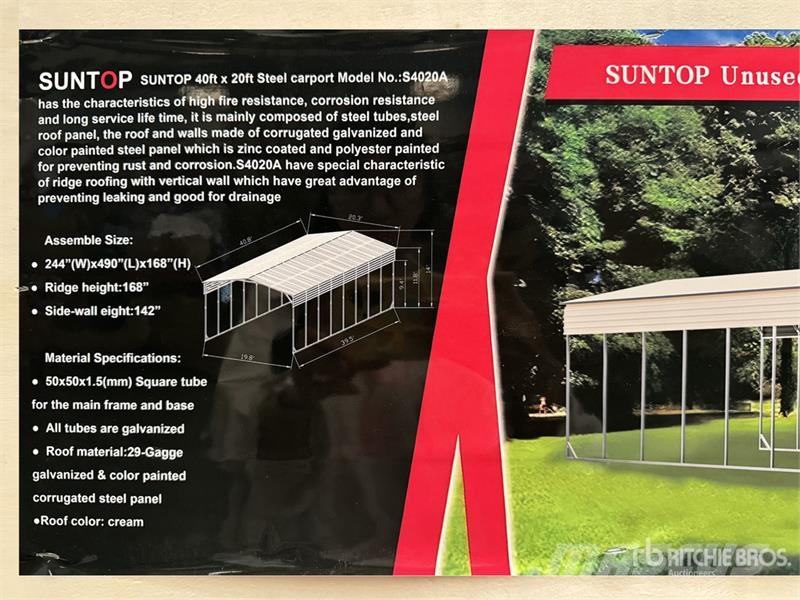 SUNTOP S4020A 20 ft x 40 ft Carport (Unused) 鋼架建築
