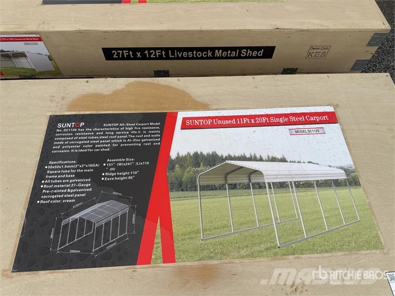 SUNTOP SC1120 11 ft x 20 ft Carport (Unused) Stalen constructies