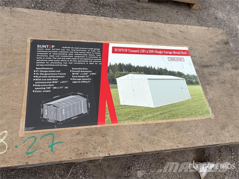 SUNTOP SC1220 Single Garage Metal Shed (Unused) Çelik çerçeveli yapılar