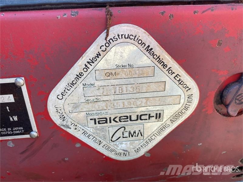 Takeuchi TB135 Mini rýpadlá < 7t