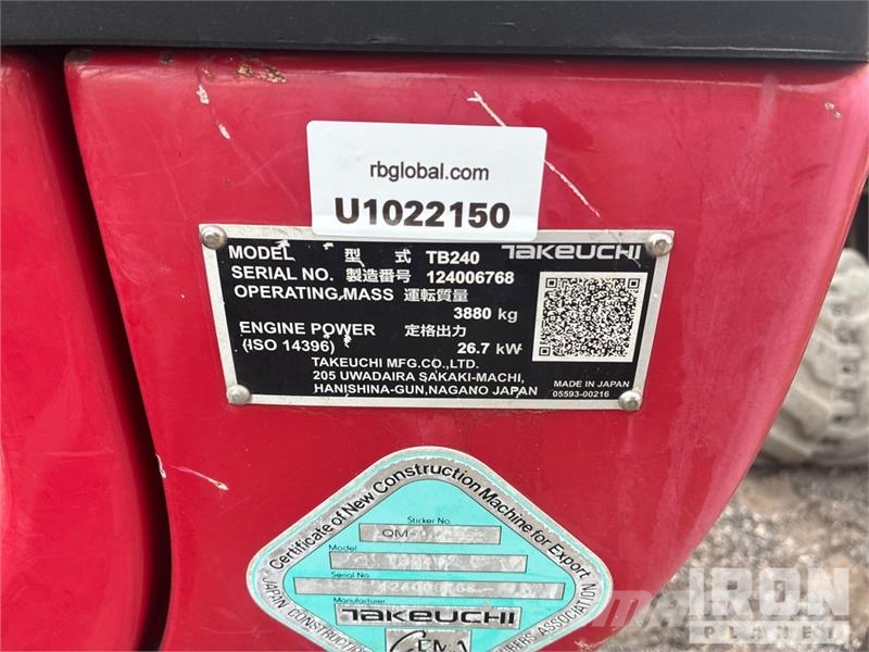 Takeuchi TB240 Mini excavadoras < 7t