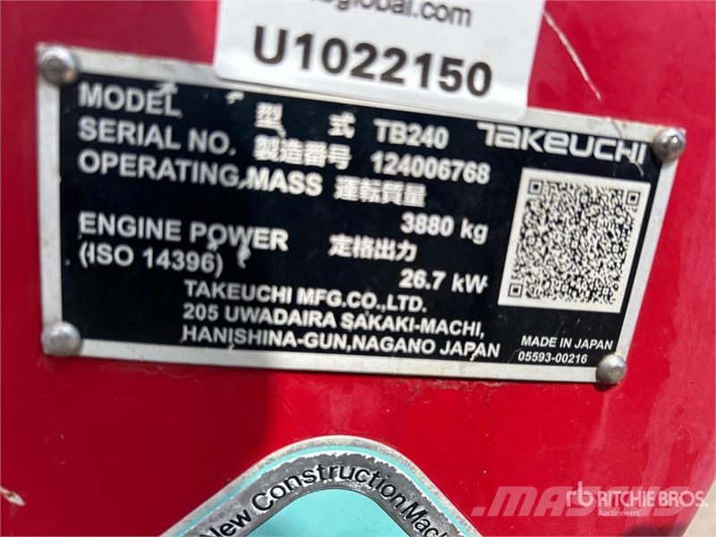 Takeuchi TB240 Miniescavatori