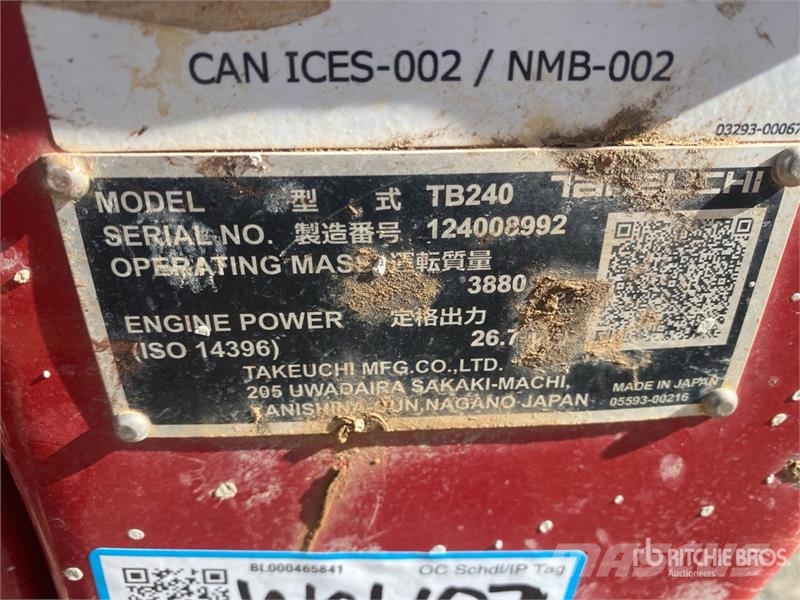 Takeuchi TB240 Minigravemaskiner