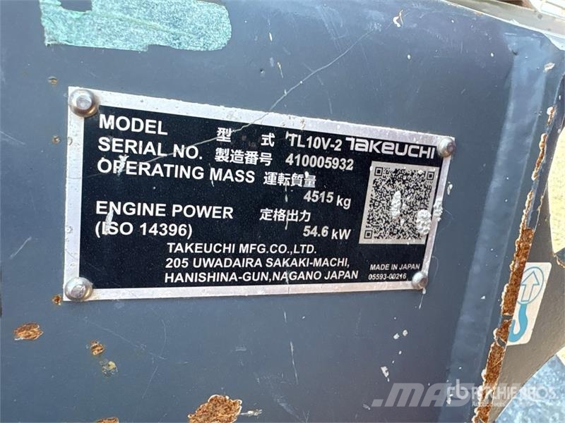 Takeuchi TL10V2R Compact Track Loader (Inoperable) Kompaktrakodók