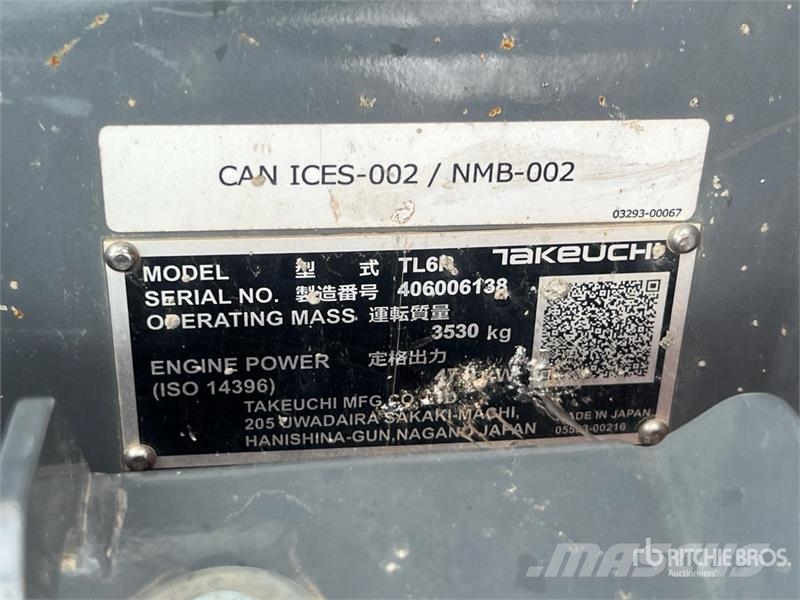 Takeuchi TL6R Compact Track Loader لوادر انزلاقية التوجيه