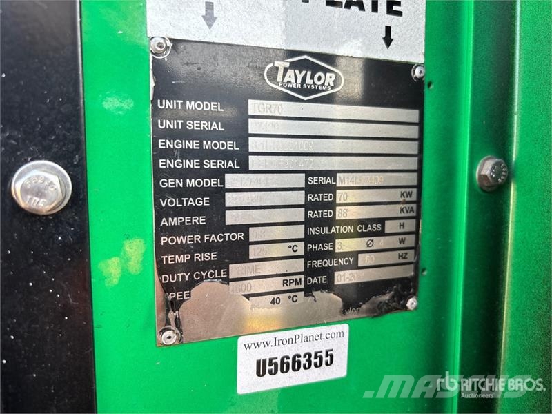 Taylor TGR70 70 kW Mobile Generator Set Generadores diesel