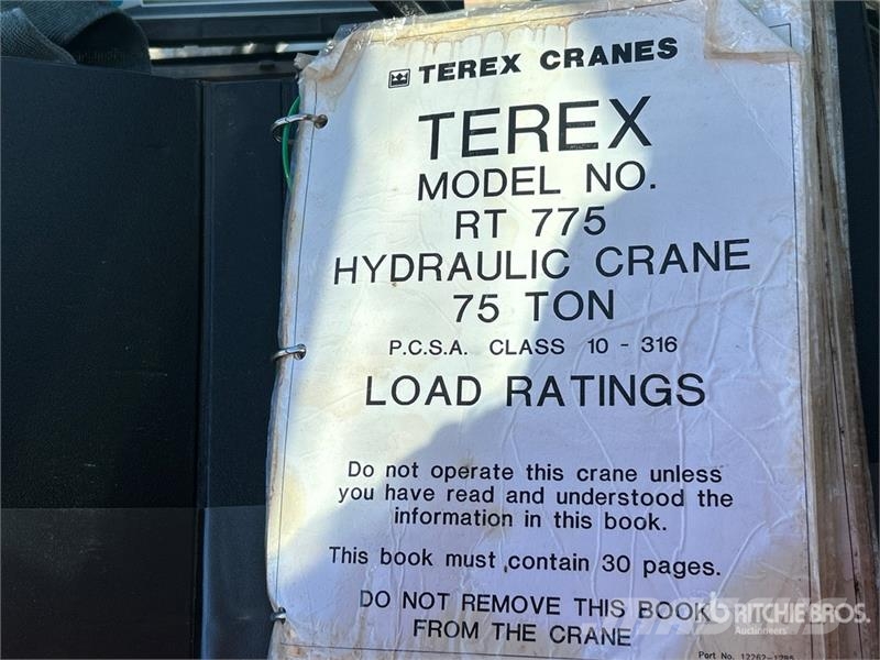Terex RT775 75 ton 4x4 All Terrain Crane Grúas todo terreno