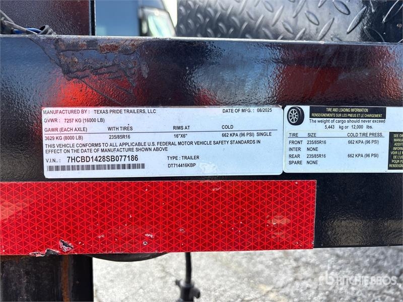 Texas Pride DT-71414-14KBP 14 ft T/A Dump Utility Traile Pašizgāzējs