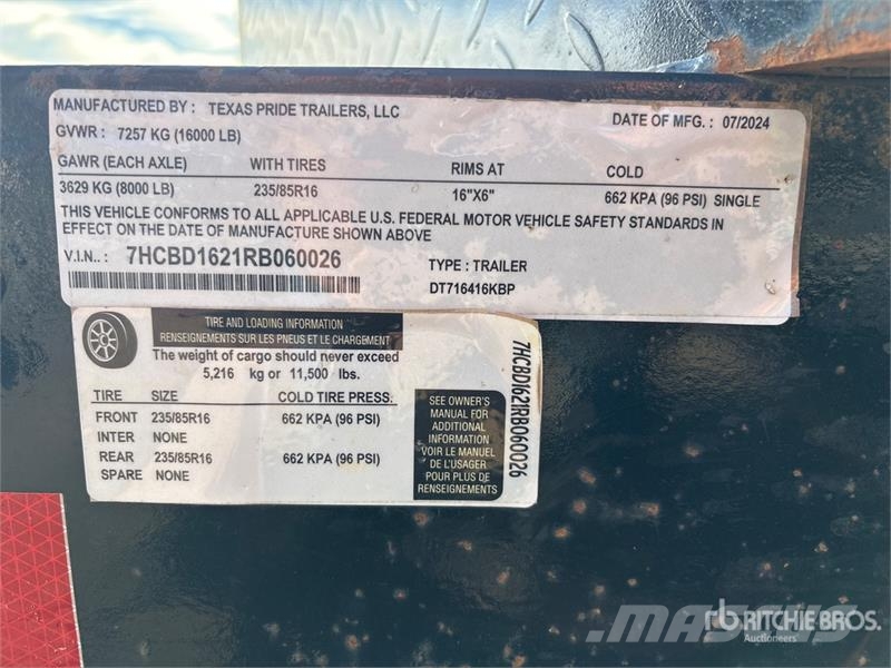 Texas Pride DT716416KBP 16 ft T/A Dump Utility Trailer Kiper prikolice