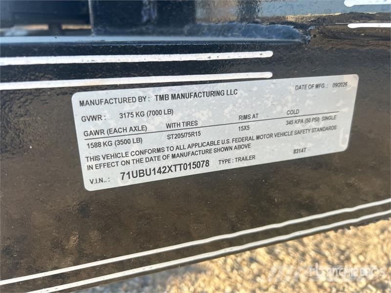 TMB 8314T 14 ft T/A Equipment Trailer 차량 운반용 트레일러