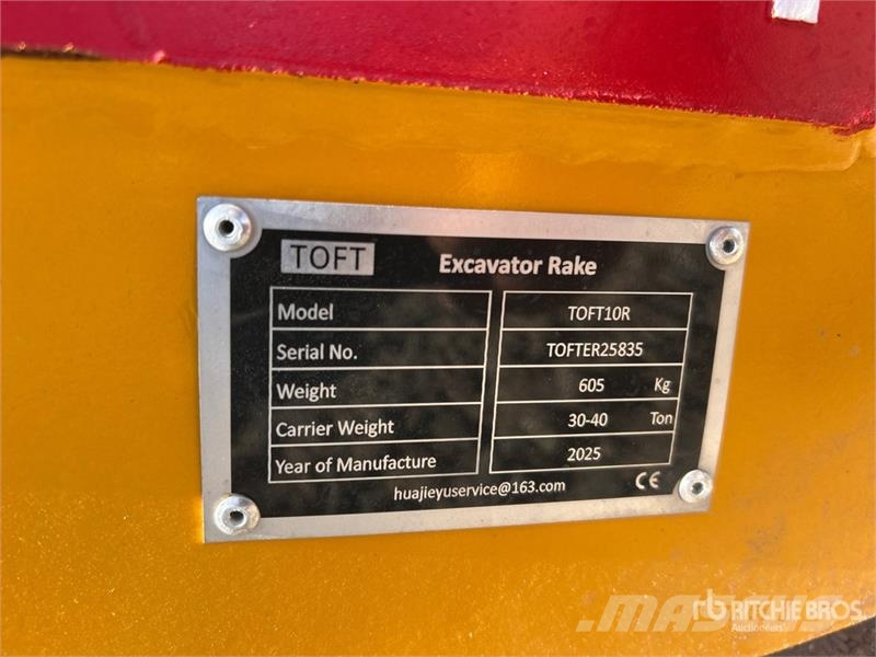 TOFT 10R 65 in Excavator Rake - Fits Cat 336 (Unus Rakes and tedders