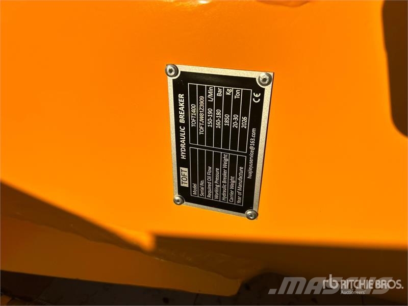 TOFT 1400 Hydraulic Breaker - Fits Cat 320 / 20 - Búracie kladivá / Zbíjačky