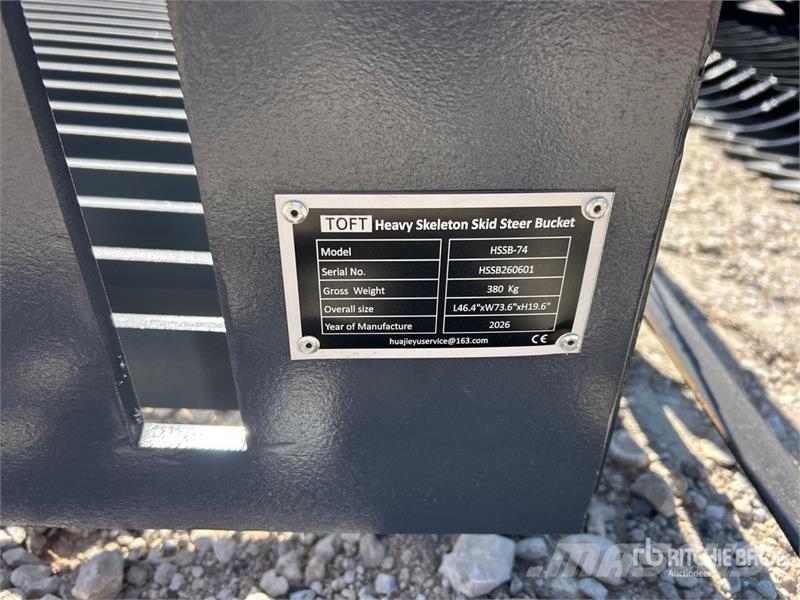 TOFT HSSB-74 74 in Rock Skid Steer Bucket (Unused) Kašike / Korpe