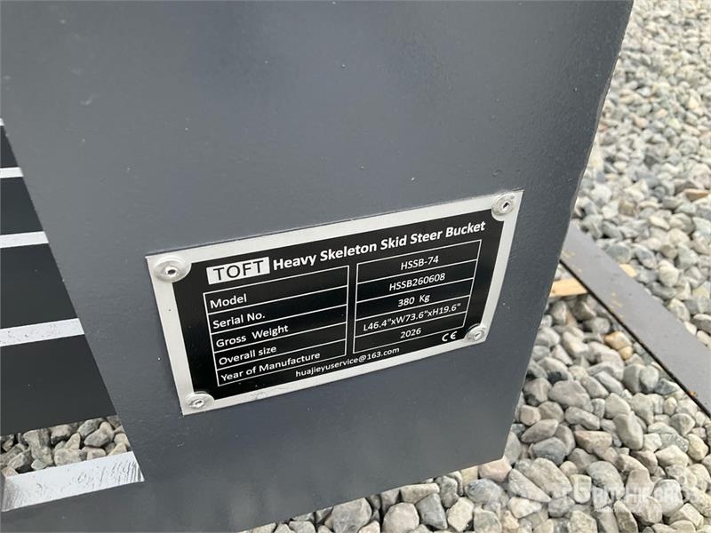 TOFT HSSB-74 74 in Rock Skid Steer Bucket (Unused) Godet