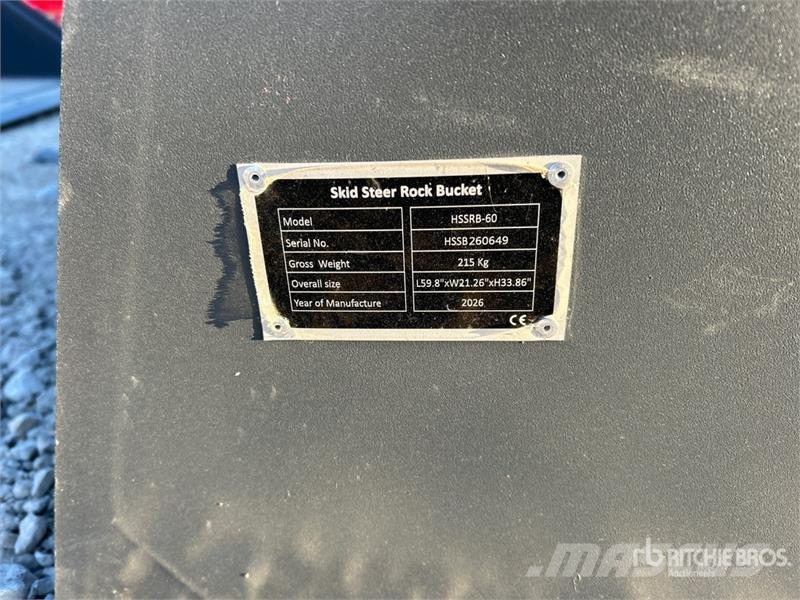  TOFT HSSRB-60 60 in Skid Steer Bucket (Unused) Buckets