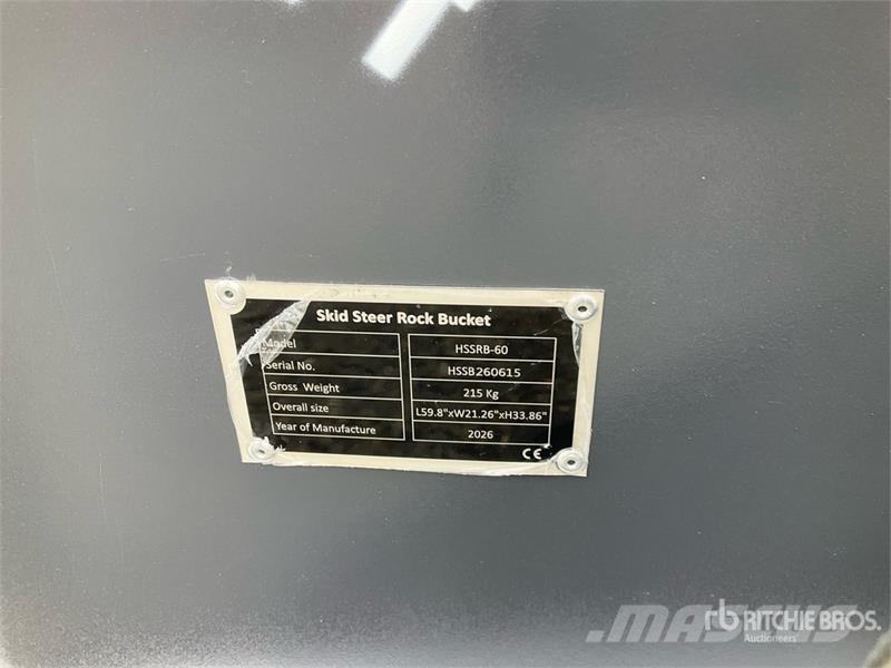 TOFT HSSRB-60 60 in Skid Steer Bucket (Unused) Godet