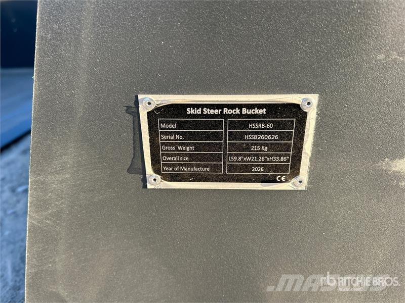  TOFT HSSRB-60 60 in Skid Steer Bucket (Unused) Buckets