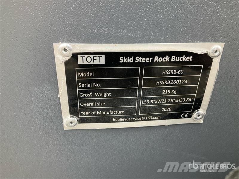 TOFT HSSRB-60 60 in Skid Steer Bucket (Unused) Godet