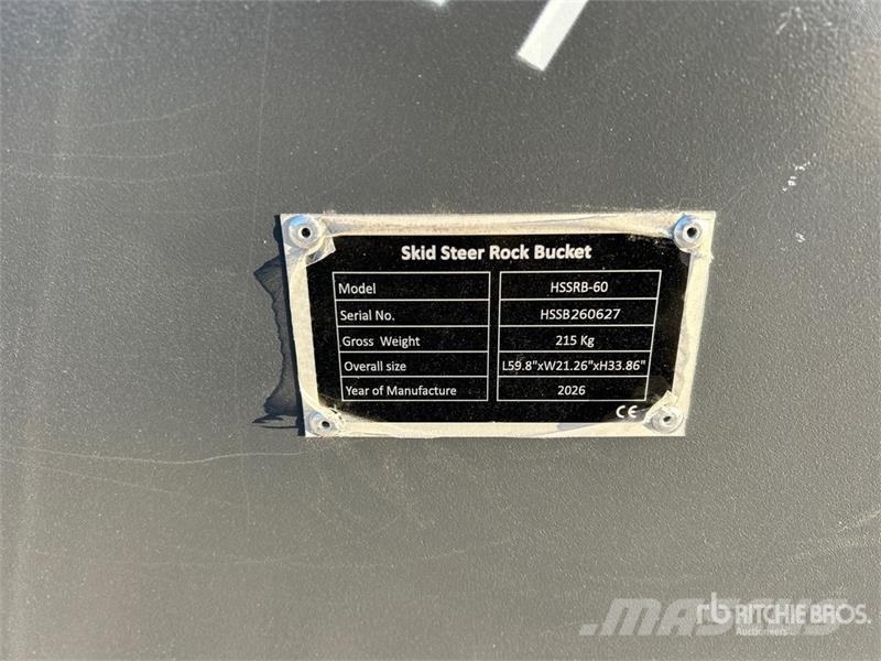  TOFT HSSRB-60 60 in Skid Steer Bucket (Unused) Buckets