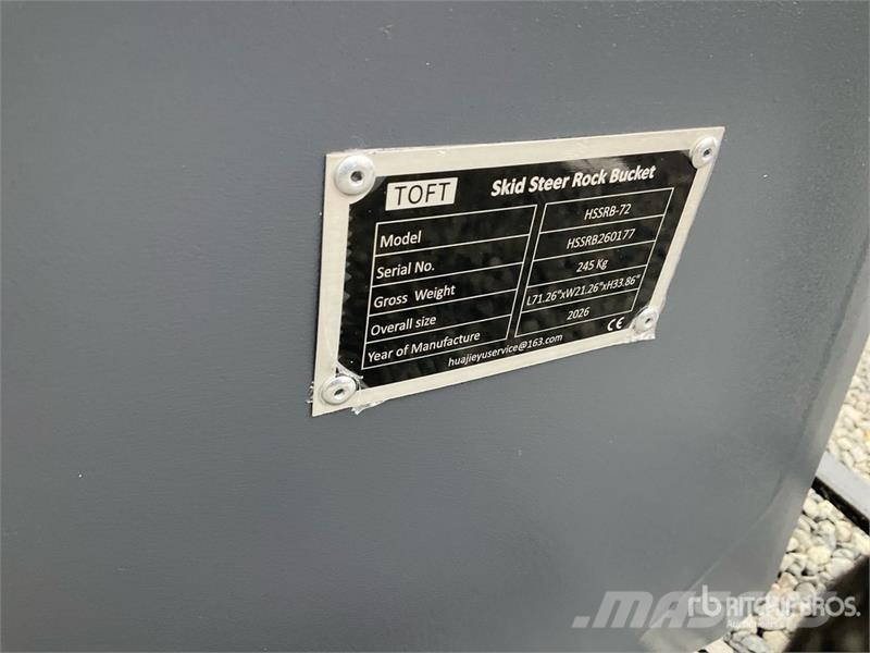  TOFT HSSRB-72 72 in Skid Steer Bucket (Unused) Godet