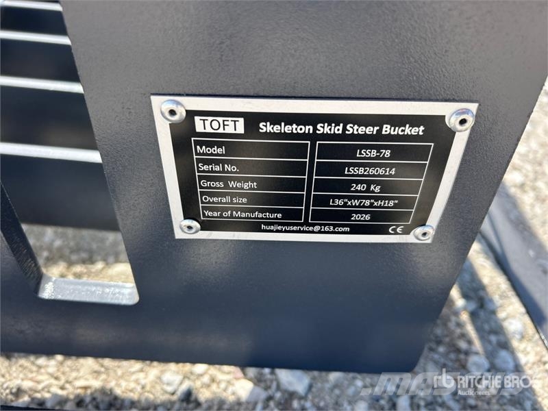TOFT LSSB-78 78 in Skeleton Skid Steer Bucket (Unu Kašike / Korpe