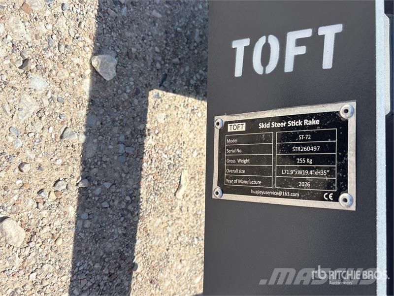  TOFT ST-72 72 in Skid Steer Landscape Rake (Unused Ancinho virador