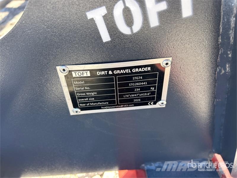 TOFT STG74 74 in Skid Steer Landplane (Unused) Sunkiosios lauko akėčios