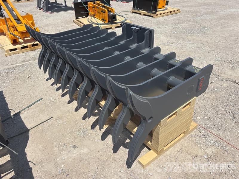 TOFT TWO72 72 in Excavator Rake - Fits 15-30 ton e Ancinho virador