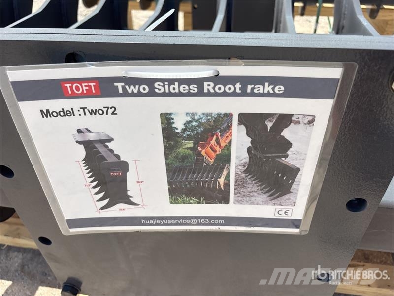 TOFT TWO72 72 in Excavator Rake - Fits 15-30 ton e Ancinho virador