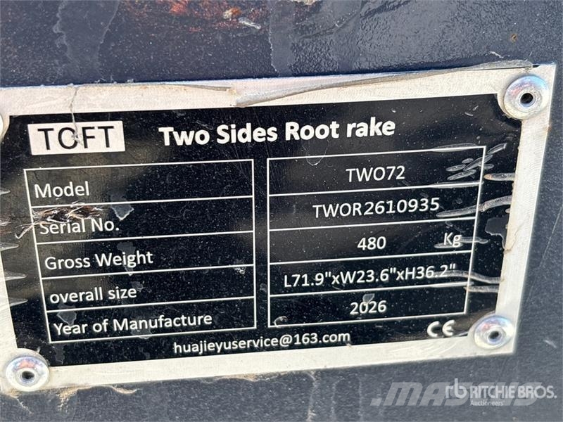 TOFT TWO72 Two Sided Root Excavator Rake (Unused) 犁耙和摊草机