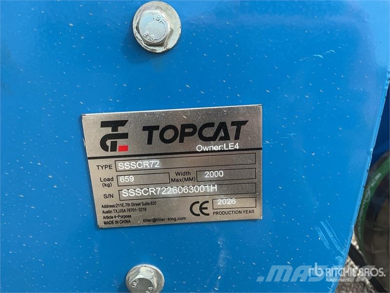 Top Cat Cat SSSCR72 72 in Skid Steer Power Rake (U 犁耙和摊草机