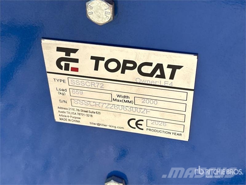 Top Cat Cat SSSCR72 72 in Skid Steer Power Rake (U Rakes and tedders