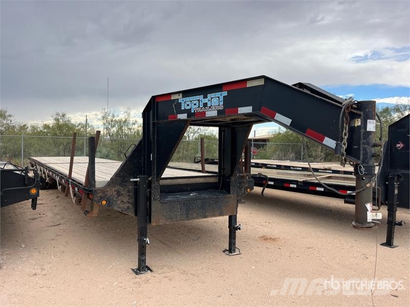 Top Hat 40 ft T/A Gooseneck Flatbed Trailer Platformas/izkraušana no sāniem