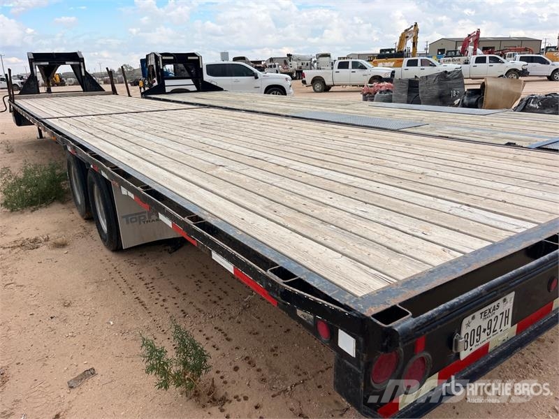 Top Hat 40 ft T/A Gooseneck Flatbed Trailer Platformas/izkraušana no sāniem