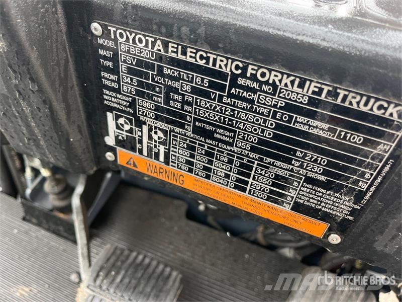 Toyota 8FBE20U 전동 지게차