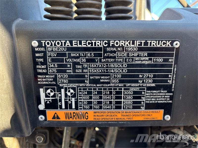 Toyota 8FBE20U Elektrostapler