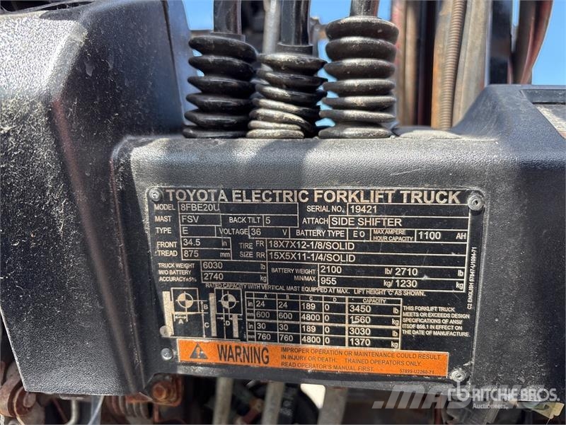 Toyota 8FBE20U Elektriniai šakiniai krautuvai