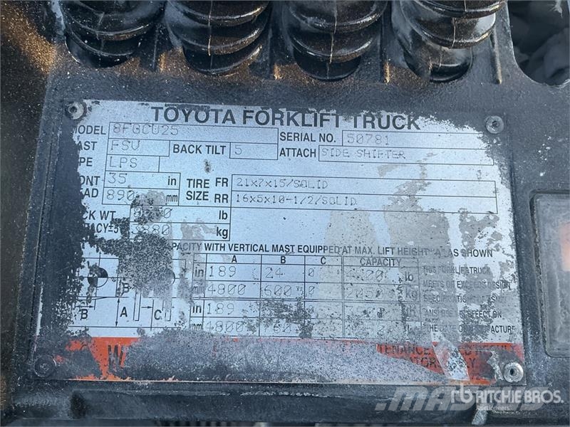 Toyota 8FGCU25 4500 lb Cushion Tire Forklift Heftrucks overige