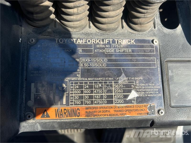 Toyota 8FGU30 5620 lb Pneumatic Tire Forklift Інше