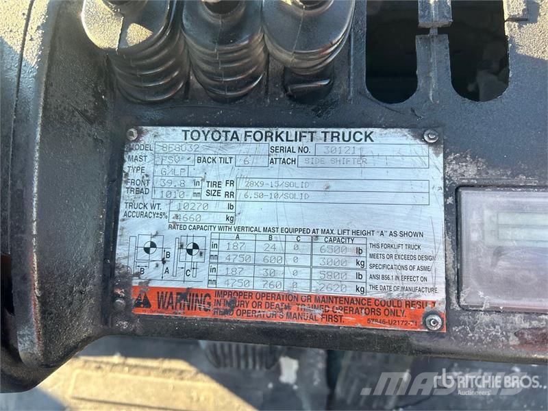 Toyota 8FGU32 6500 lb Pneumatic Tire Forklift شاحنات ذات رافعات شوكية - أخرى