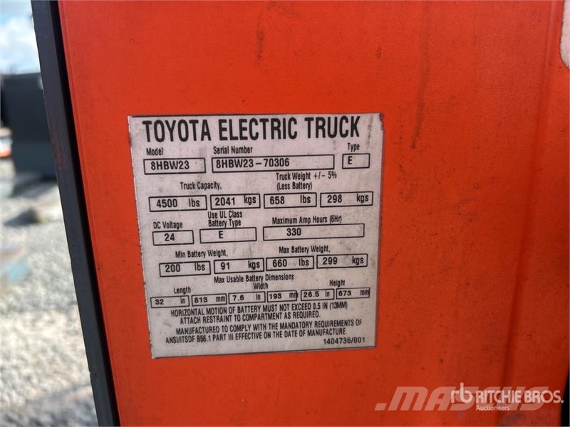 Toyota 8HBW23 شاحنة يدوية بمنصة نقالة
