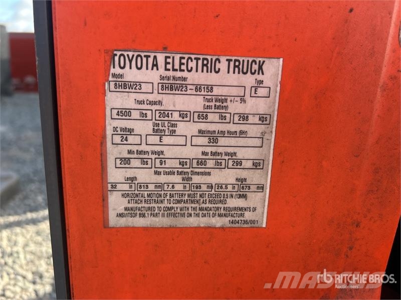 Toyota 8HBW23 شاحنة يدوية بمنصة نقالة