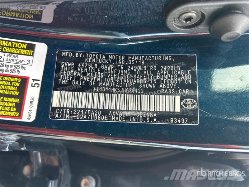 Toyota Camry LE Lengvieji automobiliai