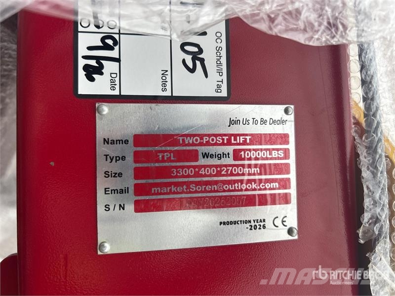  TPL-RED 2 Post 10000 lb Vehicle Lift (Unused) 其他