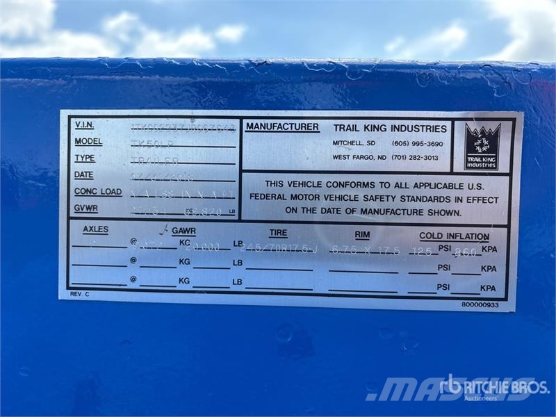 Trail King TK50LP 28 ft Tri/A Equipment Trailer Autotreilerid