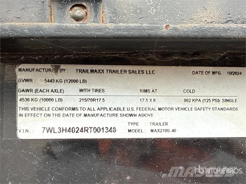 Trail Maxx MAX210S-40 40 ft T/A Gooseneck Equipment Trailer Auto pārvadāšanas treileri