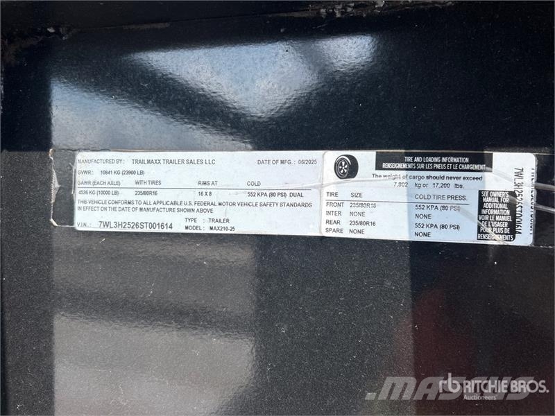 TrailMax MAC210-25 25 ft T/A Gooseneck Equipment Trailer Prikolice za prevoz vozil