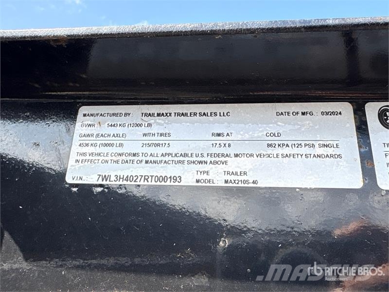 TrailMax Max210S-40 40 ft T/A Gooseneck Equipment Trailer Oprijwagen