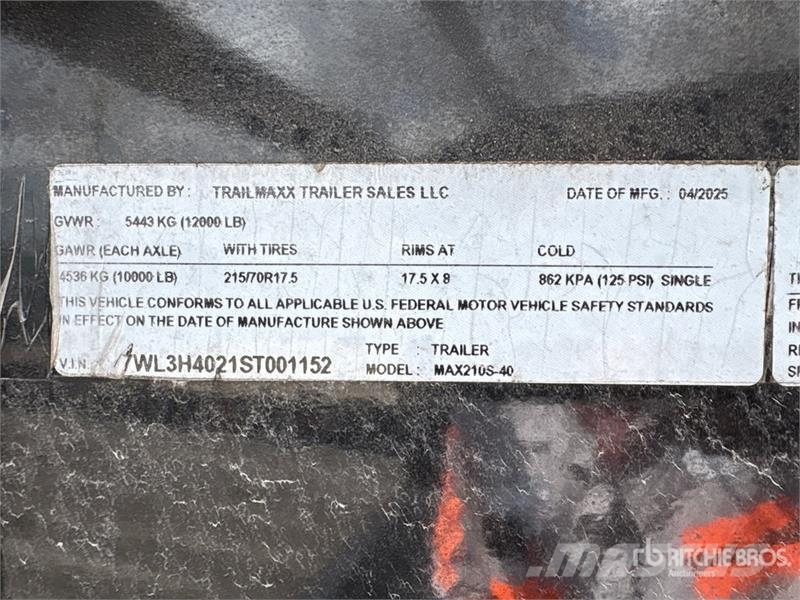 TrailMax Max210S-40 40 ft T/A Gooseneck Equipment Trailer Auto pārvadāšanas treileri