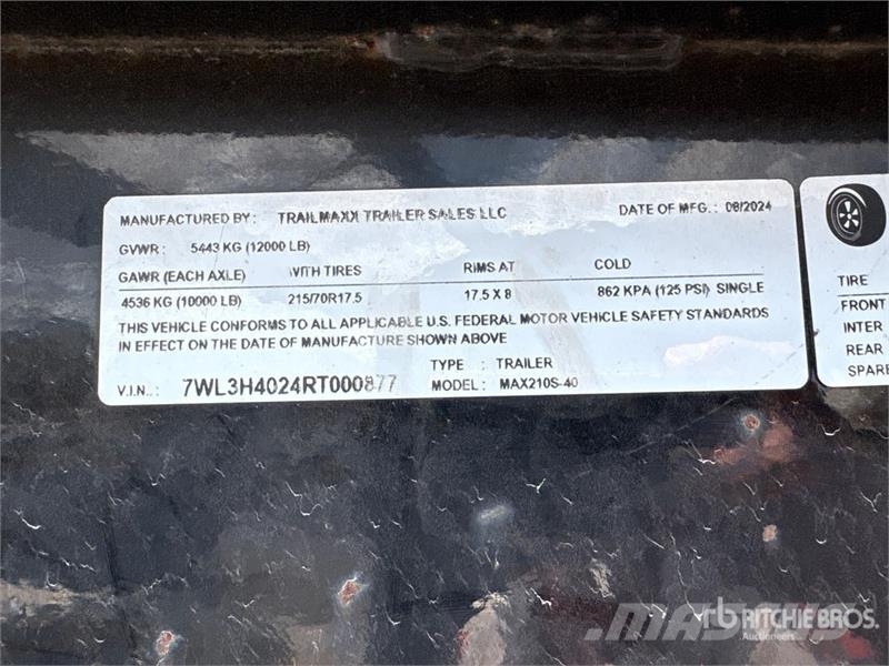 TrailMaxx Max210S-40 40 ft T/A Gooseneck Equipment Trailer Prikolice za prevoz vozil